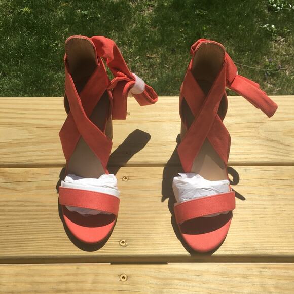 Call It Spring Defuria Ankle Wrap Sandal Orange 7 - Picture 1 of 16